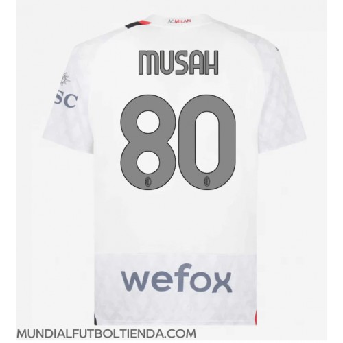 Camiseta AC Milan Yunus Musah #80 Segunda Equipación Replica 2023-24 mangas cortas